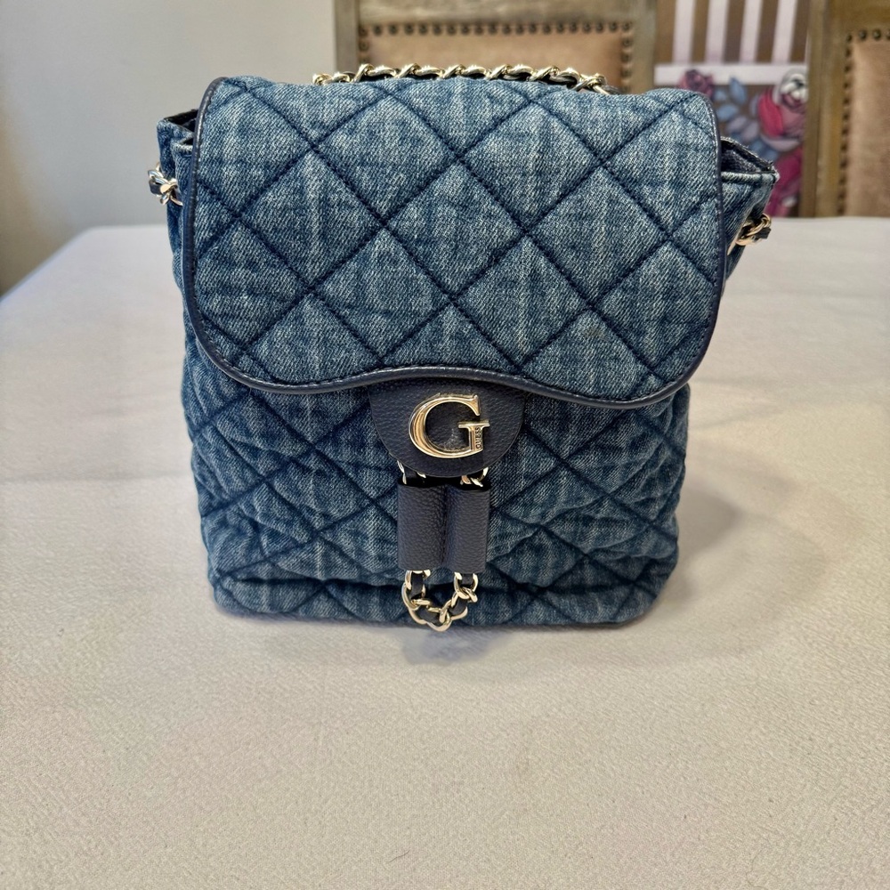 Very Hard 2 Find Denim Gillian Flap Jean Guess Quilted Backpack Urban Spirit